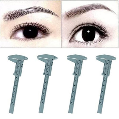 Hot Sale! AMA(TM) 4PCS Microblading Reusable Makeup Brow Measure Eyebrow Grooming Stencil Shaper Guide Ruler Permanent Tools