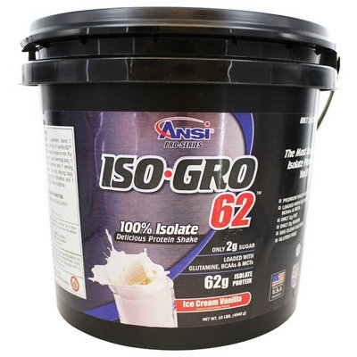 Iso Gro 62 Whey Protein Isolate Powder Ice Cream Vanilla - 10 lbs.