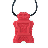 chubuddy Robot Chewy Robotz - Red, Non-Toxic, For Light Chewers (Chew Factor 1.5)