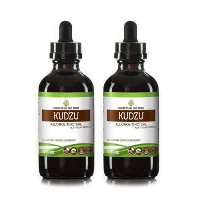 Secrets Of The Tribe Kudzu Tincture Alcohol Extract, Organic Kudzu (Pueraria Lobata) Dried Berry 2x4 oz