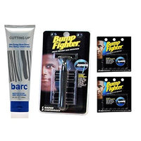 Barc Cutting Up, Unscented Shave Cream, 6 Oz + Bump Fighter Razor for Men + Bump Fighter Cartridge Refill, 5 Ct (Pack of 2) + FREE Curad Bandages 8 Ct.