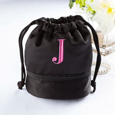 Personalized Jewelry Pouch, Pink Initial