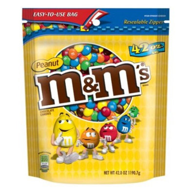 Advantus M&m Peanut Candy - Resealable Zipper - 2.62 Lb - 1 Pack (SN32437)