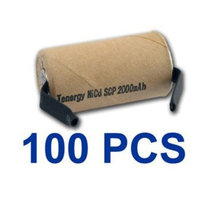 100 Pieces NiCd SubC 2200mAh Paper Wrapped Rechargeable Batteries With Tabs