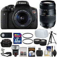 Canon EOS Rebel T6i Wi-Fi Digital SLR Camera & 18-55mm IS STM with 70-300mm Di Lens + Case + 32GB Card + Tripod + Strap + Flash + Tele/Wide Lens Kit