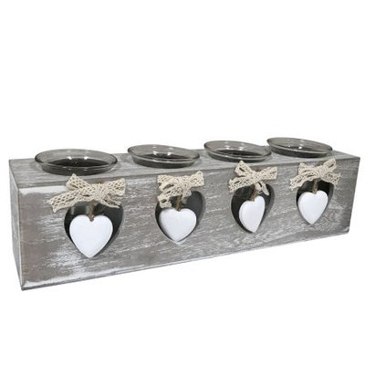 Creative Motion Industries, Inc. Creative Motion Industries Candles - with Four Hearts, Glass Jars and LED Candles