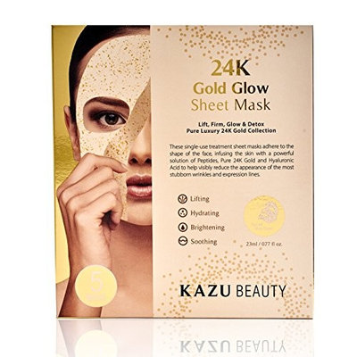 KAZU BEAUTY 24K Gold Glow Sheet Mask (5ct)