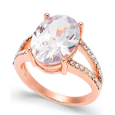 Rose Gold-Tone Crystal Oval Ring, Created for Macy's