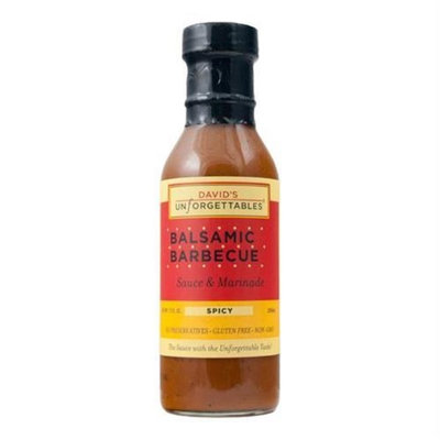 Davids Unforgettables BWA82781 6 x 12 oz Balsamic BBQ Spicy Sauce