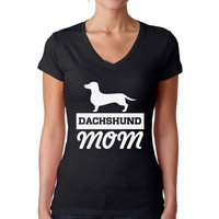 Awkward Styles Women's Dachshund Mom Dog Lover V-neck T-shirt Dachsie