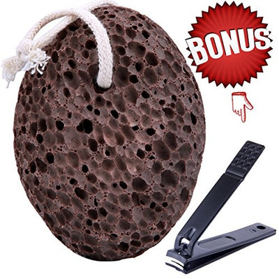 Lava Stone Pumice Foot Pedi Scrubber – Natural Exfoliating Pedicure Manicure Tool for Hands, Feet, Body – Exfoliates, Smooths Away Calluses, Corns, Rough Textures