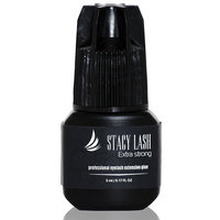 EXTRA STRONG Eyelash Extension Glue - Stacy Lash 5 ml / 1 Sec Drying time / Retention – 7 weeks / Maximum Bonding Power / Professional Use Only Black Adhesive / for Semi-Permanent Extensions Supplies