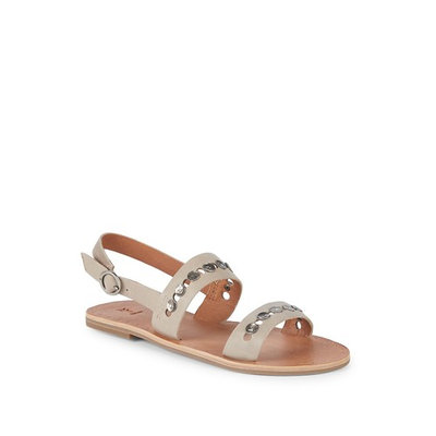Ally 2 Band Hammered Stud Leather Sandals