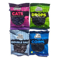 Gustafs Premium Dutch Licorice Drops, Cats, Coin and Double Salt Bundle in 5.2-Ounce Bags each (4 packs total)