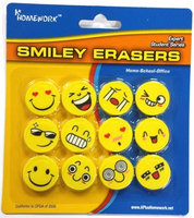 A+ Homework SMILEY ERASERS (Pack of 48)