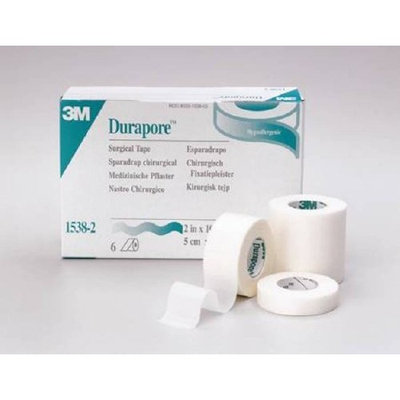 3M Health Care 1538-3 Durapore Surgical Tape, Standard Roll, Silk-Like, 10 yd. L x 3
