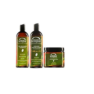 Keratin Treatment Set - Organic - Formaldehyde Free - 16 Fl Oz by KERARGANIC by KERARGANIC