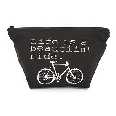 Life is a Beautiful Ride Bicycle Big Makeup Bag for Travel Cosmetic Toiletries