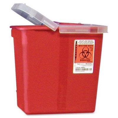 Covidien Kendall Sharps Containers with Hinged Lid, Red