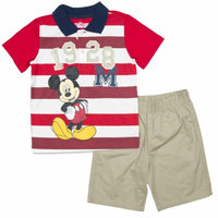 Disney Mickey Mouse Infant & Toddler Boys Striped Polo Shirt & Shorts Set 12m