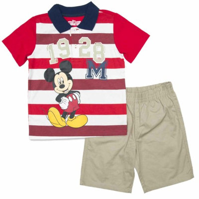 Disney Mickey Mouse Infant & Toddler Boys Striped Polo Shirt & Shorts Set 12m