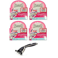 Compatible Razor + Wilkinson by Schick Quattro for Women Refill Blade Cartridges, 3 Count (4 Pack) + FREE LA Cross Tweezers 71817