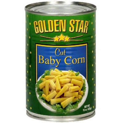 Golden Star Cut Baby Corn, 15 oz (Pack of 12)