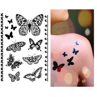 Black Henna Body Paints Temporary Tattoo Designs (Pack of 6 Sheets)