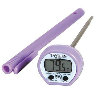 Taylor 9840PRN Purple Digital Pocket Thermometer with Sleeve