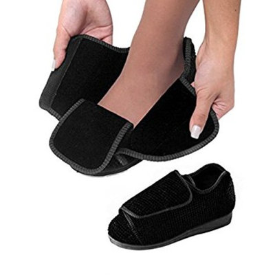 Womens Extra Extra Wide Width Adjustable Slippers - Diabetic & Edema Footwear