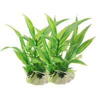 2 x Fish Tank Aquascaping Green Plastic Plant Ornament 11.5cm Height