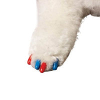 Canine Soft Claws 40-Pack Summer Colors Dog Nail Caps Kit, Small, Red and Blue