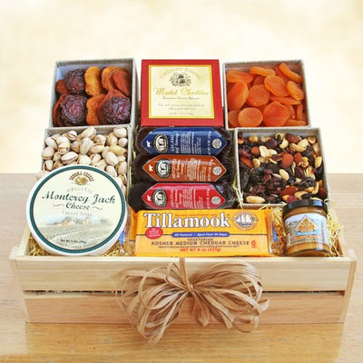Meat & Cheese Wooden Gift Crate
