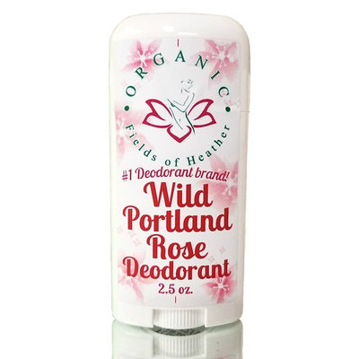 Organic Fields of Heather Wild Portland Rose Organic & Natural Deodorant With Botanically Infused Ingredients, 2.5 fl. Oz