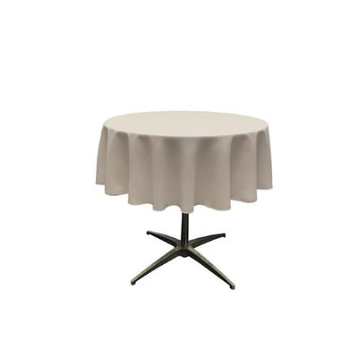 LA Linen TCpop51R-GrayLgtP41 Polyester Poplin Tablecloth Light Gray - 51 in. Round