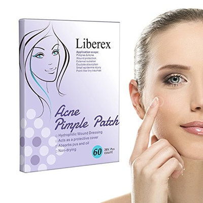 Liberex Acne Pimple Master Patch - 60 Dots Hydrocolloid Absorbing Dressing Bandages Cover, Φ12mm, 20 Dots x 3 Sheets
