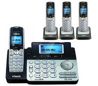 Vtech DS6151 + (3) DS6101 2 Line Expandable cordless phone w/ 3 additi