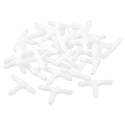 25 Pcs T Shaped Plastic Air Tubing Tube Connectors for Aquarium Fish Tank