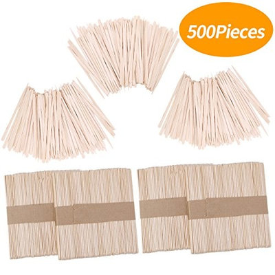 Senkary 500 Pieces Wooden Wax Sticks Waxing Sticks Wood Wax Applicator Sticks for Hair Removal (Large and Small)