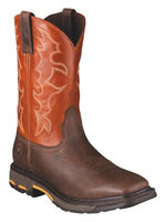 Ariat Workhog Sq Toe Western Work Boots Dark Earth Mens
