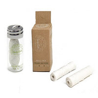 Organic Silk Floss in Glass Jar + REFILLS with Tea Tree and Peppermint essential oils 90 m/99 yds total - by Lucky Teeth (1+2 Pack)
