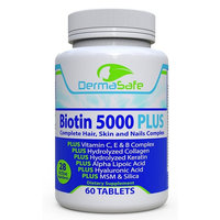 Biotin 5000 PLUS - 7X More Effective For Hair, Skin and Nails - Complete Anti Aging Formula - Collagen and Keratin Boosters - MSM, Manganese, Silica, Antioxidants - Biotin Supplement