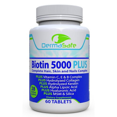 Biotin 5000 PLUS - 7X More Effective For Hair, Skin and Nails - Complete Anti Aging Formula - Collagen and Keratin Boosters - MSM, Manganese, Silica, Antioxidants - Biotin Supplement
