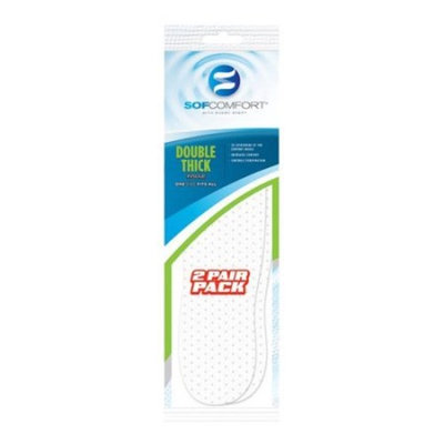 Sof Comfort Double Thick Insoles, 2-Pair