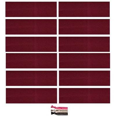 Kenz Laurenz Cotton Headbands 12 Soft Stretch Headband Sweat Absorbent Elastic Head Band Maroon