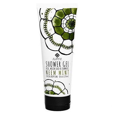Alaffia - Neem Turmeric Shower Gel, Gentle Body Wash to Help Cleanse and Revitalize Skin with Shea Butter, Aloe Vera, and Melon Seed, Fair Trade, Neem Mint, 8 Ounces
