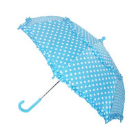 Raintec Kids Hook Handle Ruffled Polka Dot Umbrella