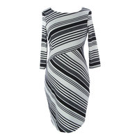 JULES & JIM Maternity Women's Striped Sweater Dress Medium Black/White/Grey