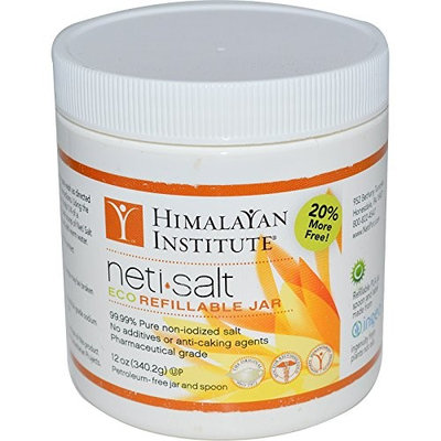 Himalayan Institute, Neti-Salt, Eco Refillable Jar, 12 oz (340.2 g) - 2pc (Pack of 2)