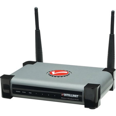 IC Intracom USA, Inc INTELLINET Wireless 300N 4-Port Router Bis zu 300 Mbit/s Uebertragungsgeschwindigkeit Unterstuetzt Wi-Fi